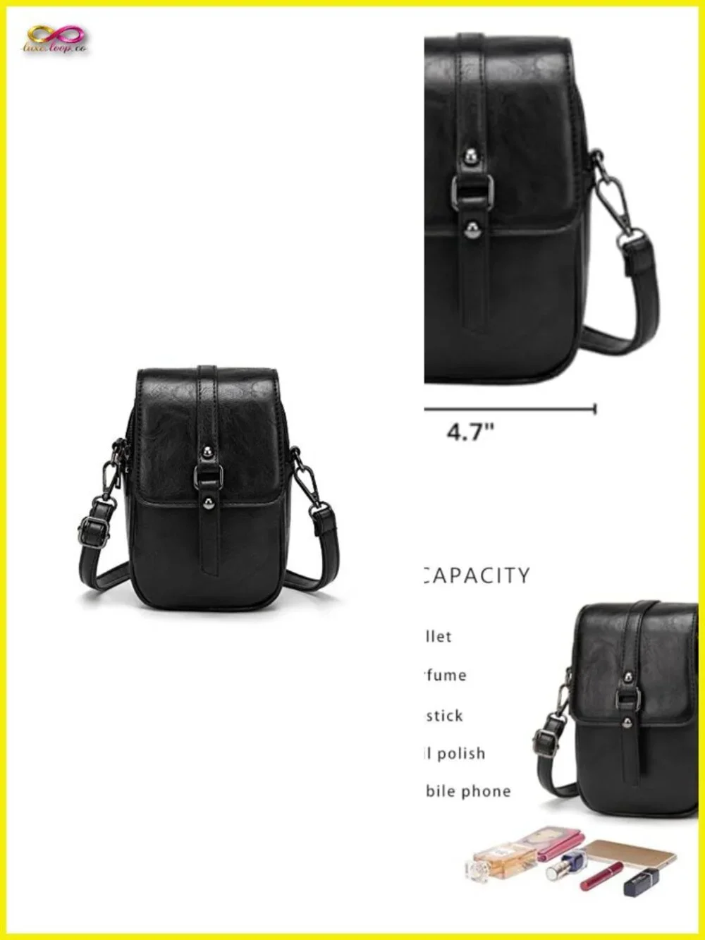 Vintage Small Crossbody Phone Bag for Women PU Leather Shoulder Handbag